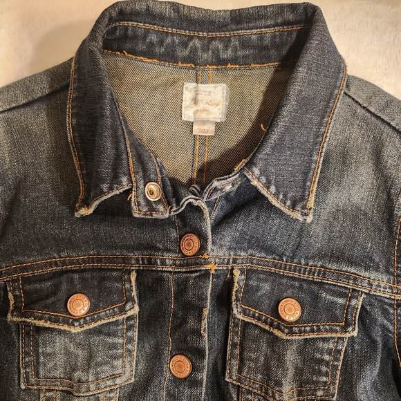 OLD NAVY Women's Denim Dark Blue Jean Jacket Vintage 1994 Size S Peplum - Picture 4 of 9